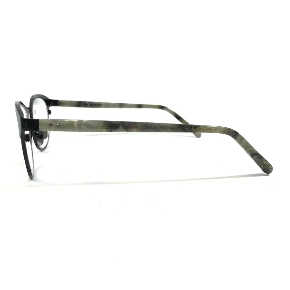 Linda Farrow Luxe Eyeglasses Frames LFL/589/8 Black Grey Gold Round 51-20-140